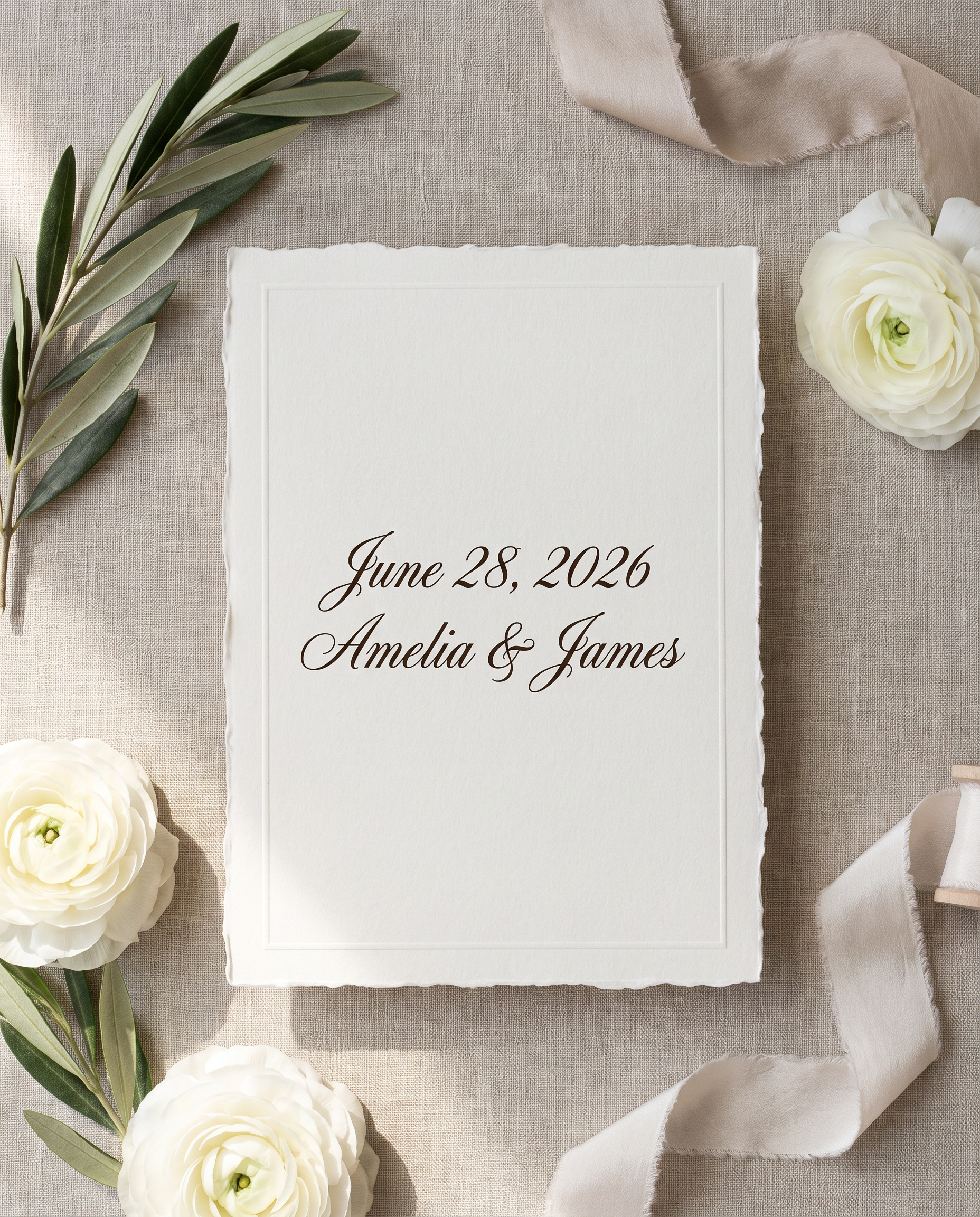 Calligraphy Numbers Font for Wedding Invitation