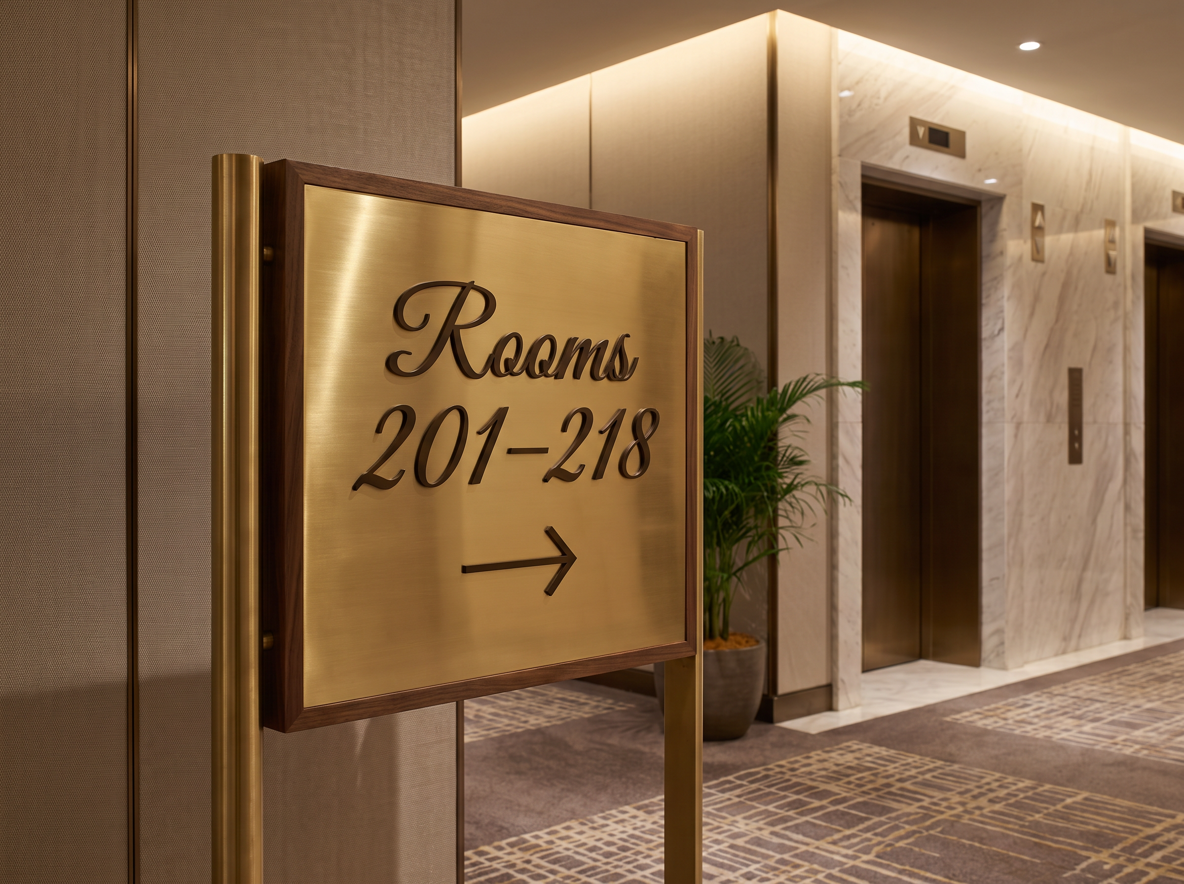 Calligraphy Numbers Font for Wayfinding Sign