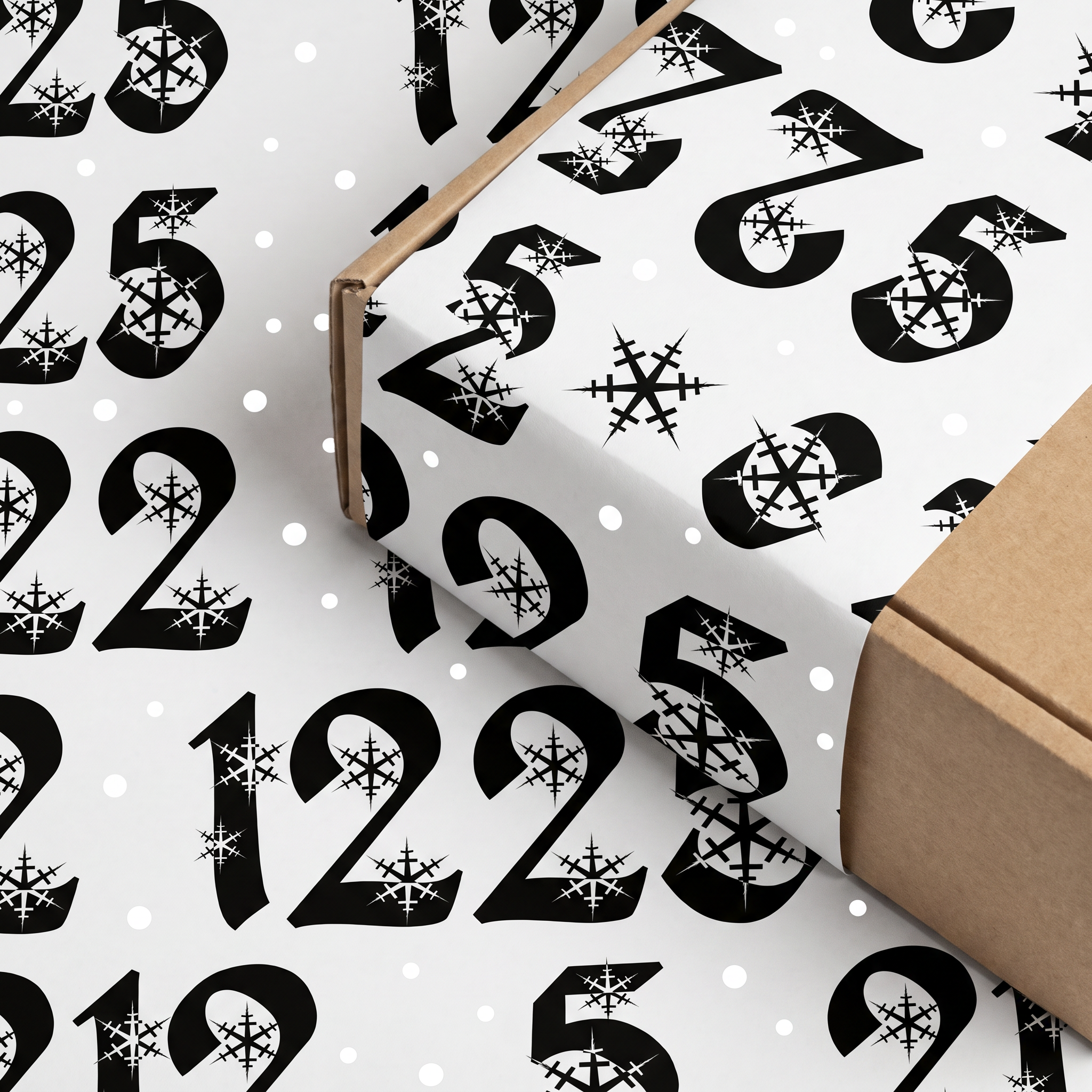 Christmas Number Font for Wrapping Paper Pattern