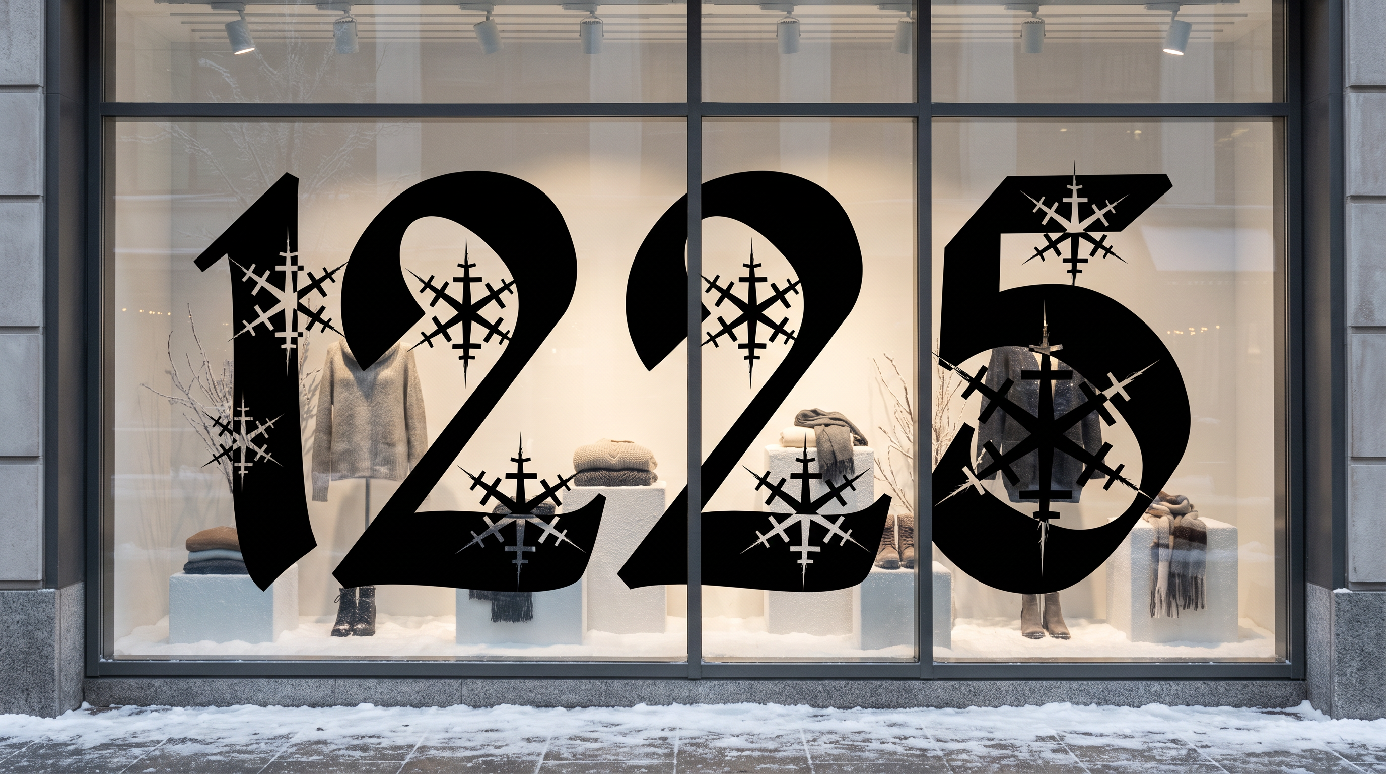 Christmas Number Font for Retail Window Display