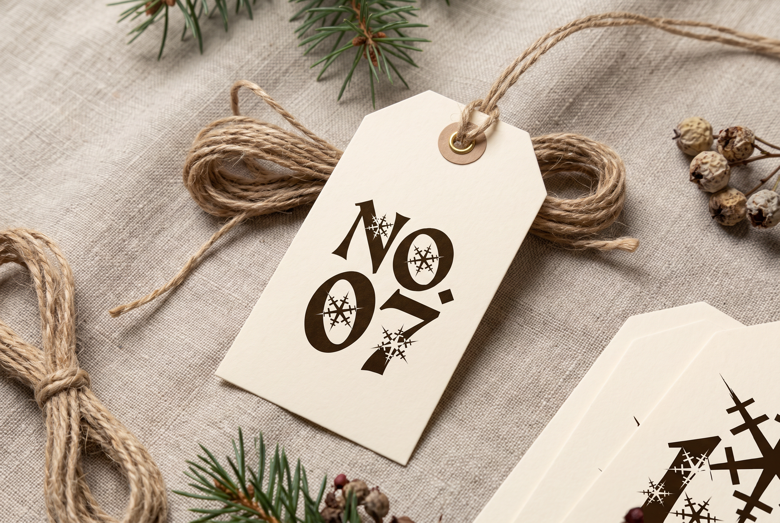Christmas Number Font for Gift Tags
