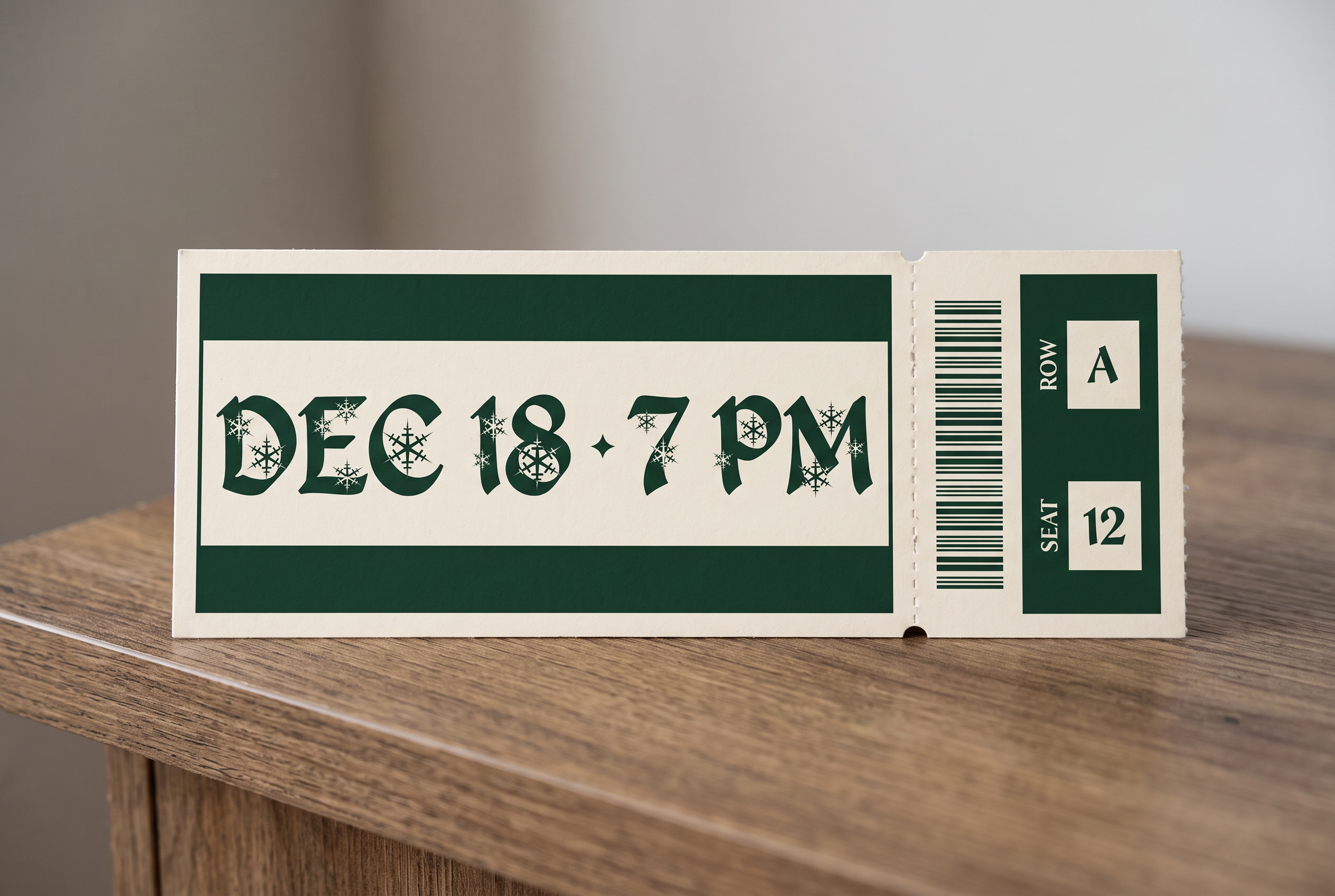 Christmas Number Font for Event Ticket