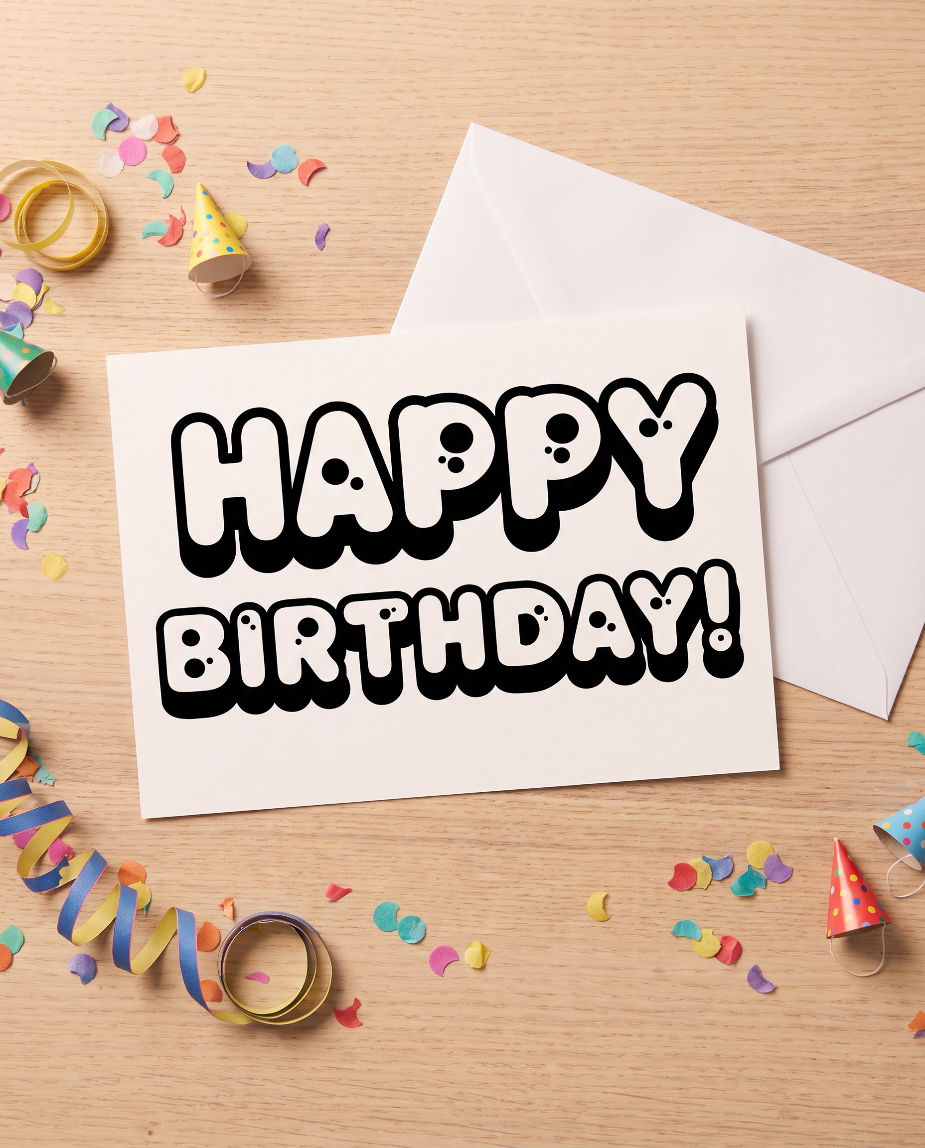 3D Bubble Font for Happy Birthday