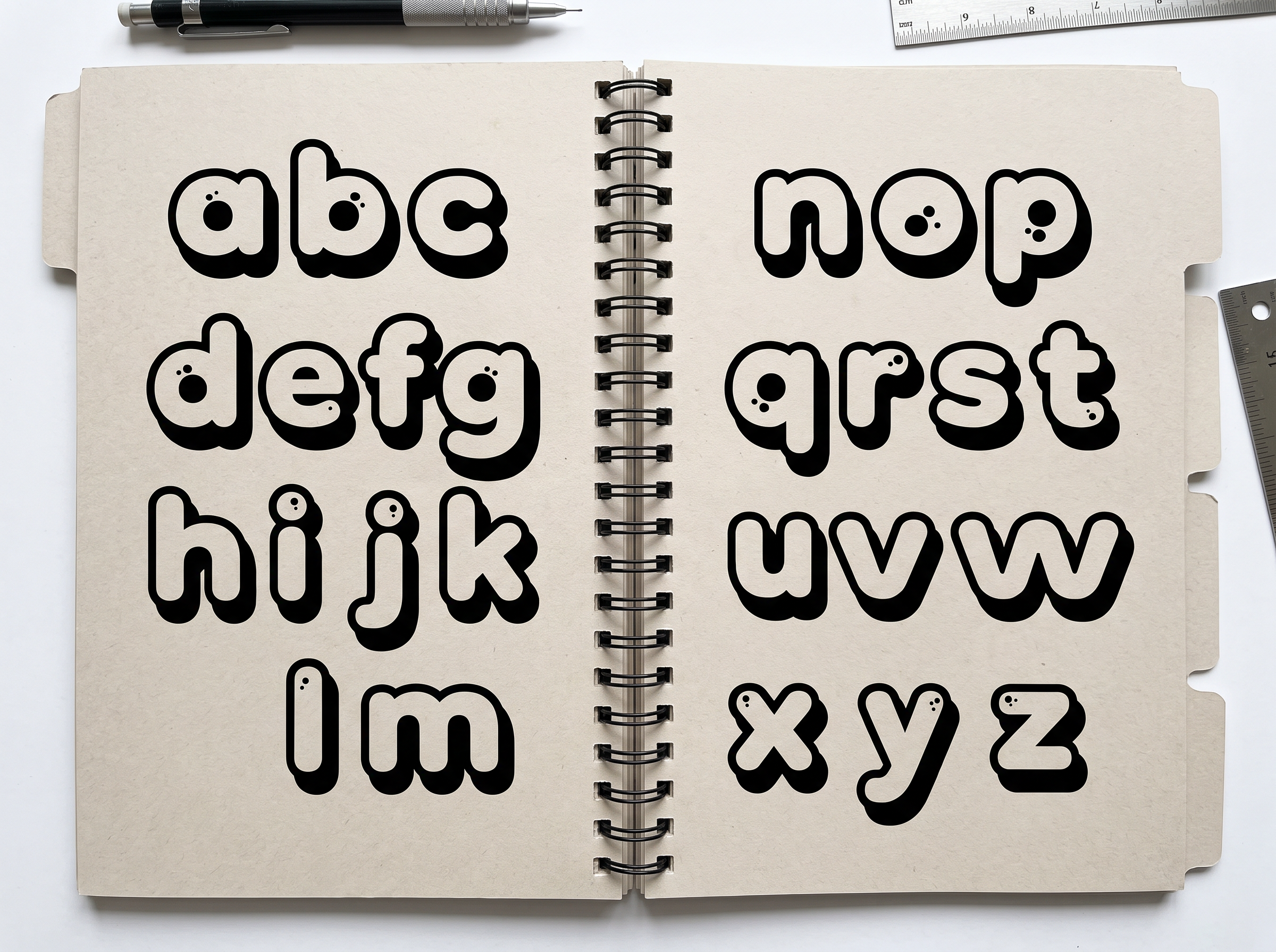 3D Bubble Font for Alphabet