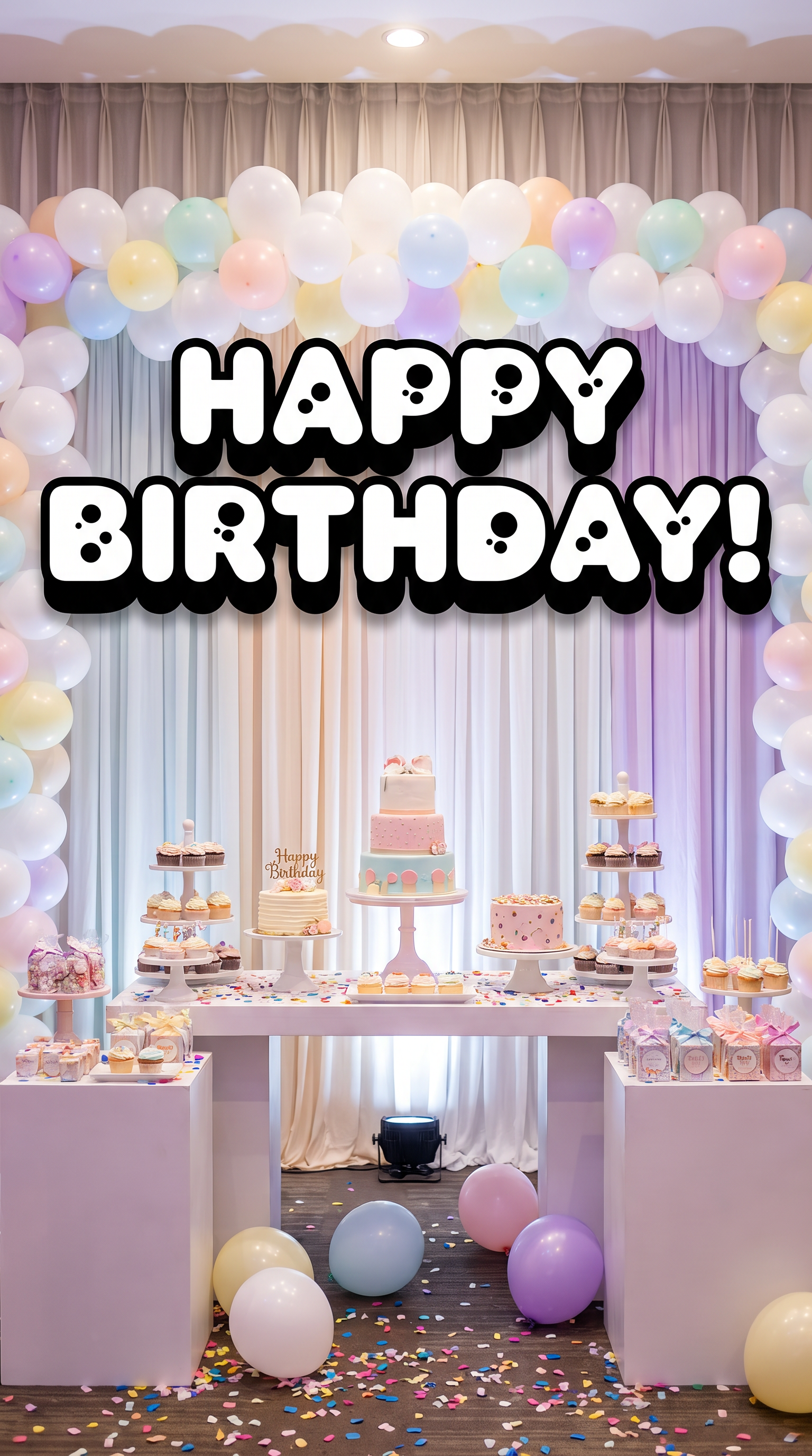 3D Bubble Font for Happy Birthday