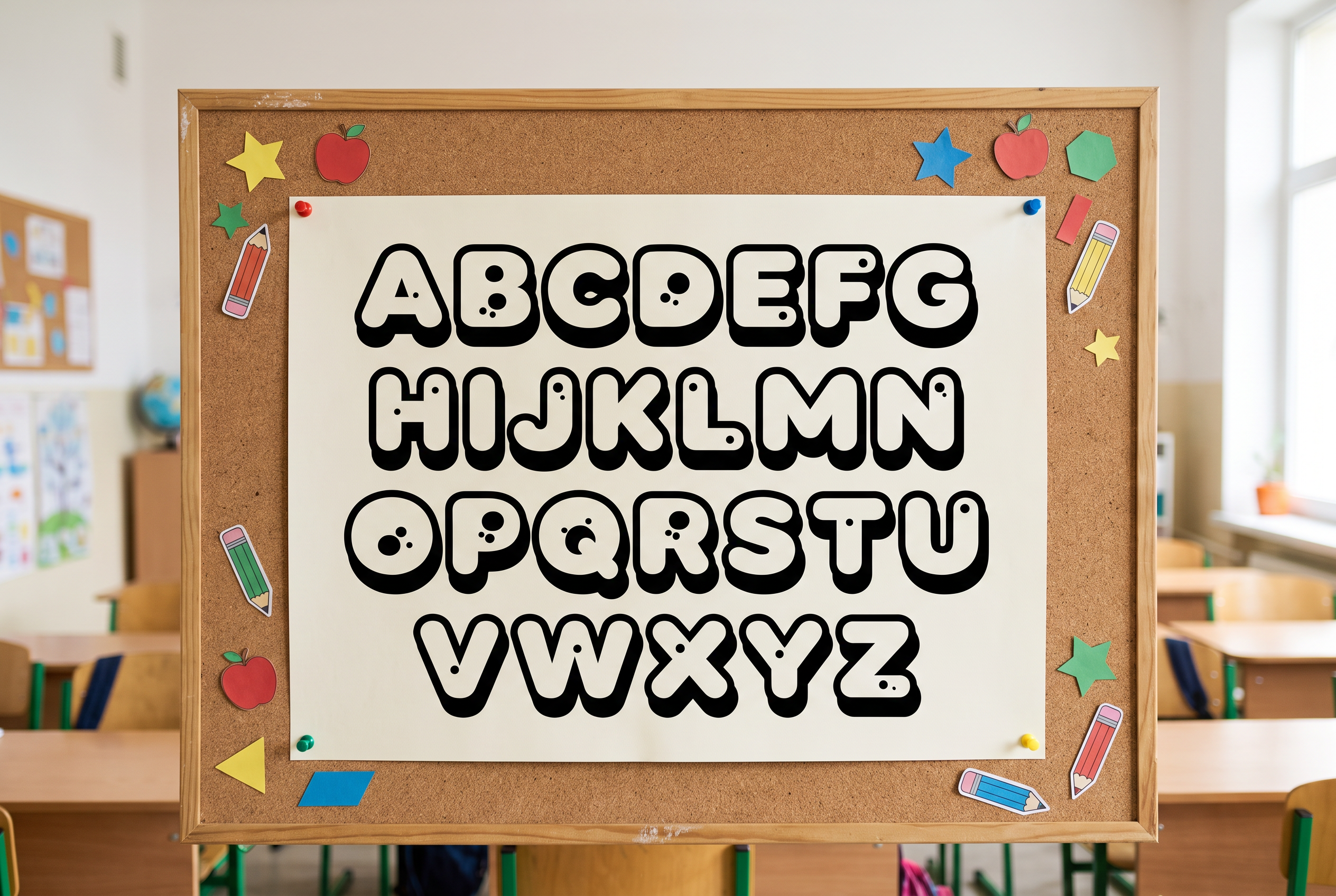 3D Bubble Font for Alphabet
