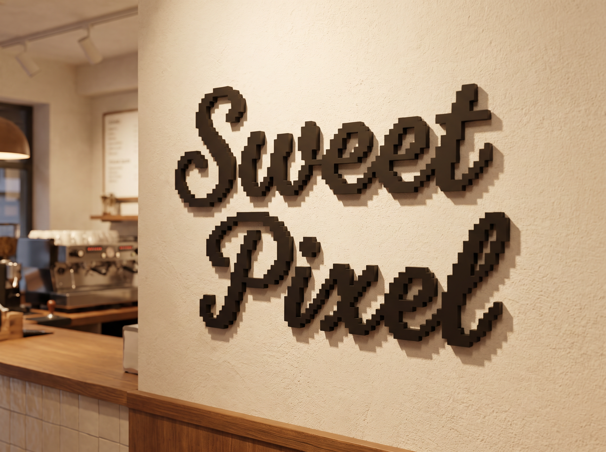 Cursive Pixel Font for Signage