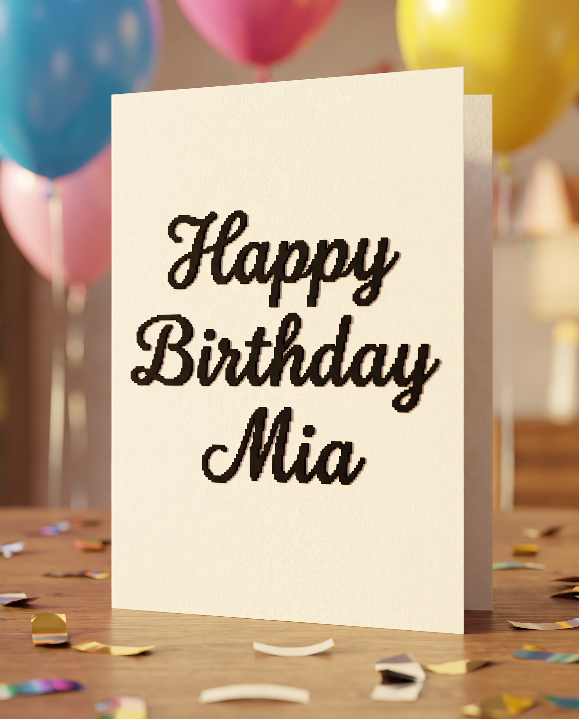 Cursive Pixel Font for Happy Birthday
