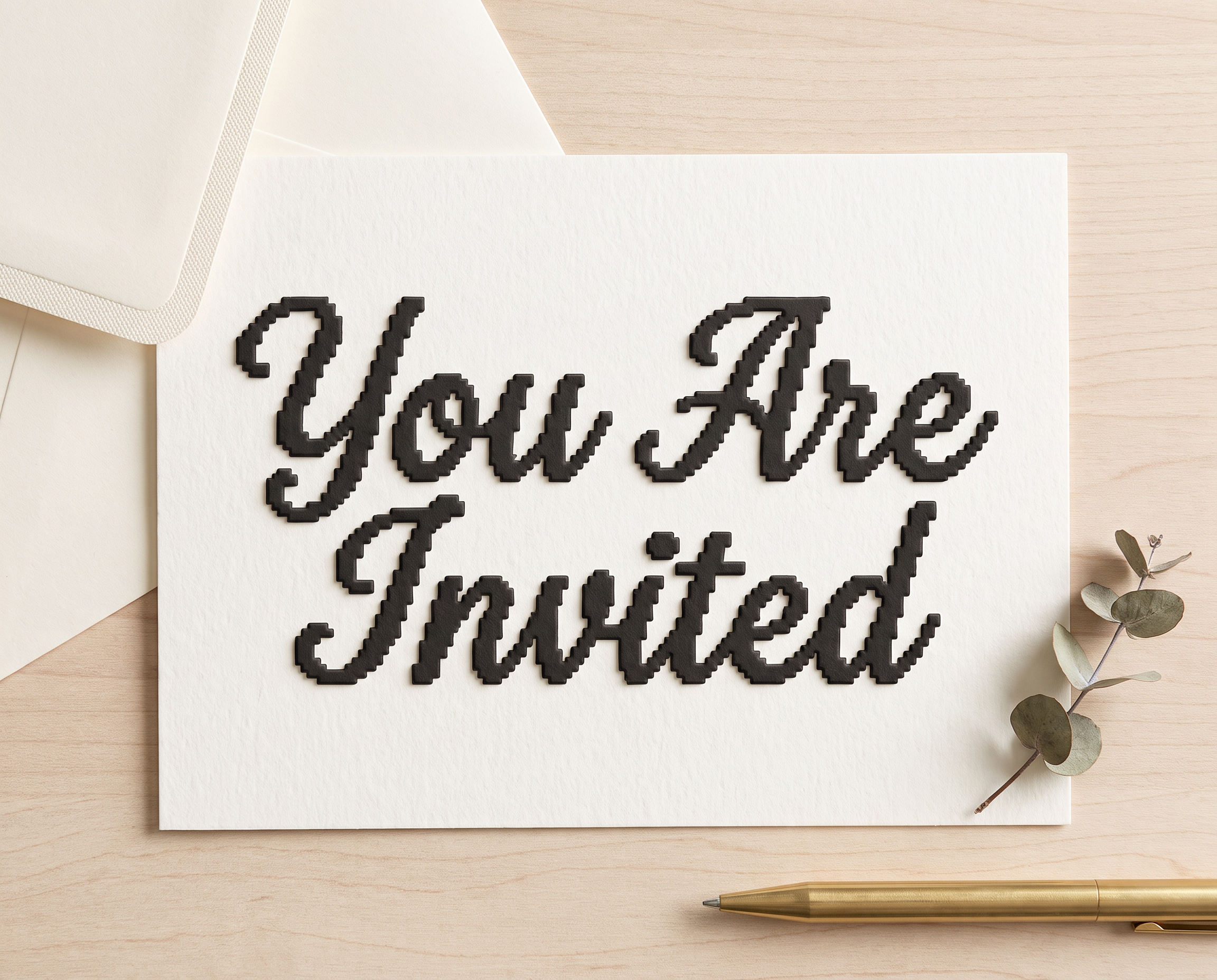 Cursive Pixel Font for Invitation