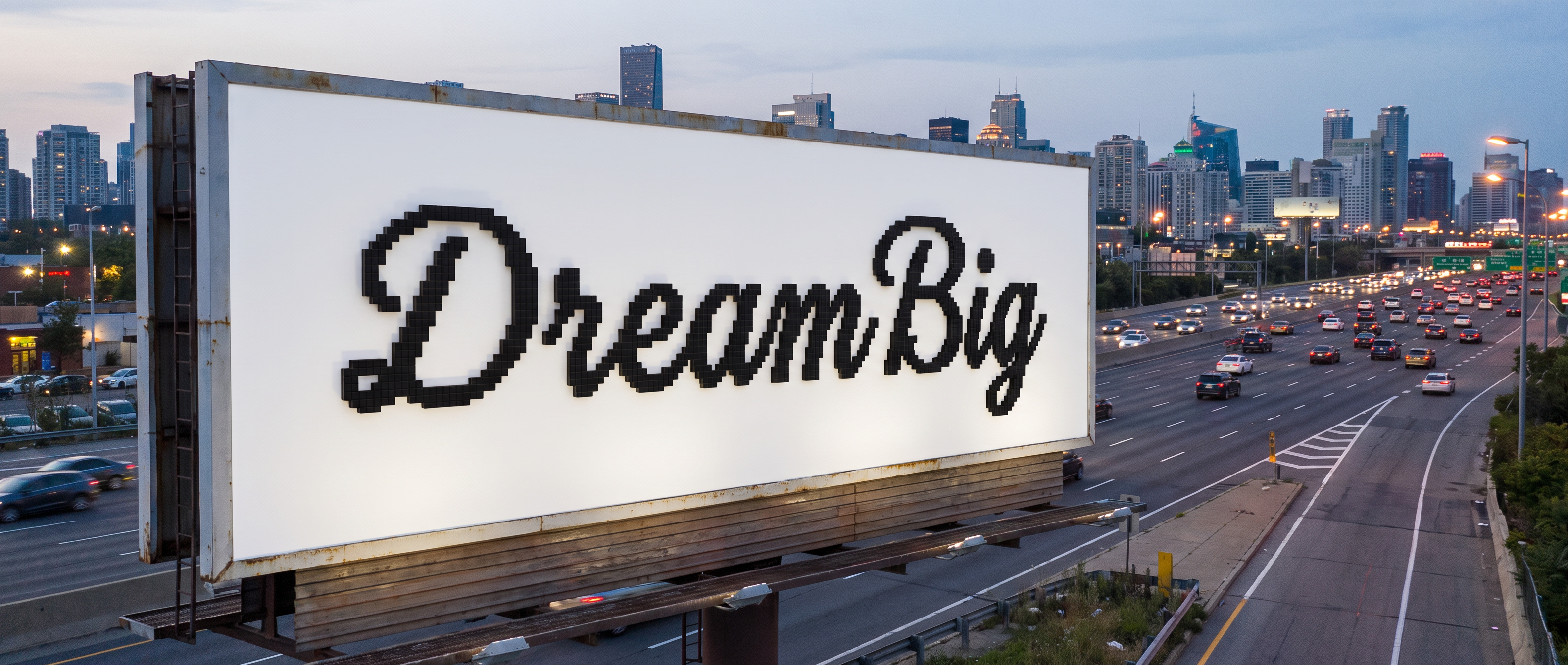 Cursive Pixel Font for Billboard