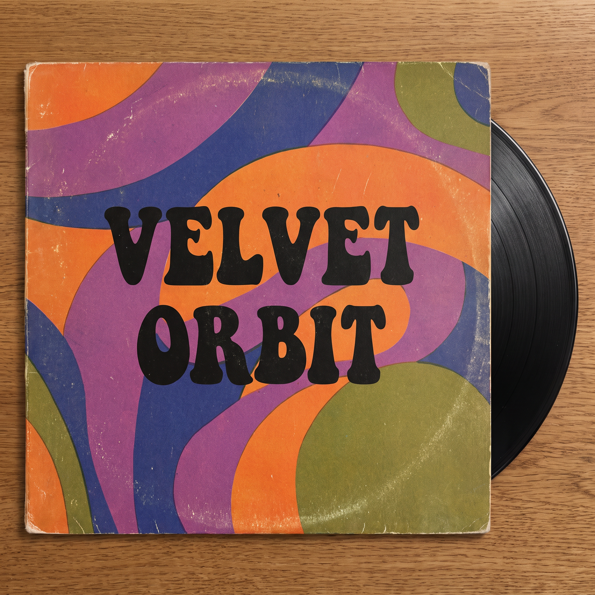 Retro Font Alphabet for Vinyl Record Sleeve