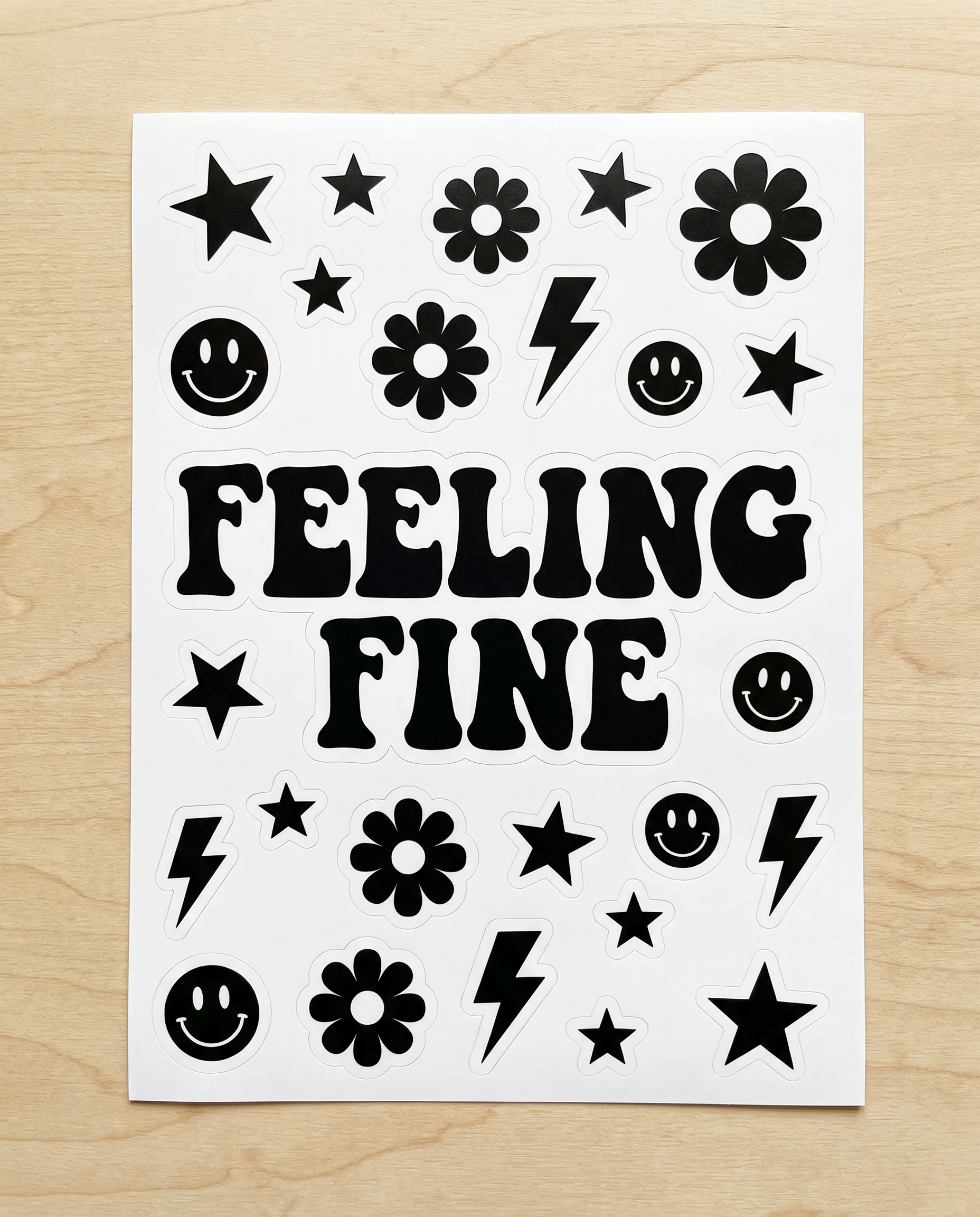 Retro Font Alphabet for Sticker Sheet