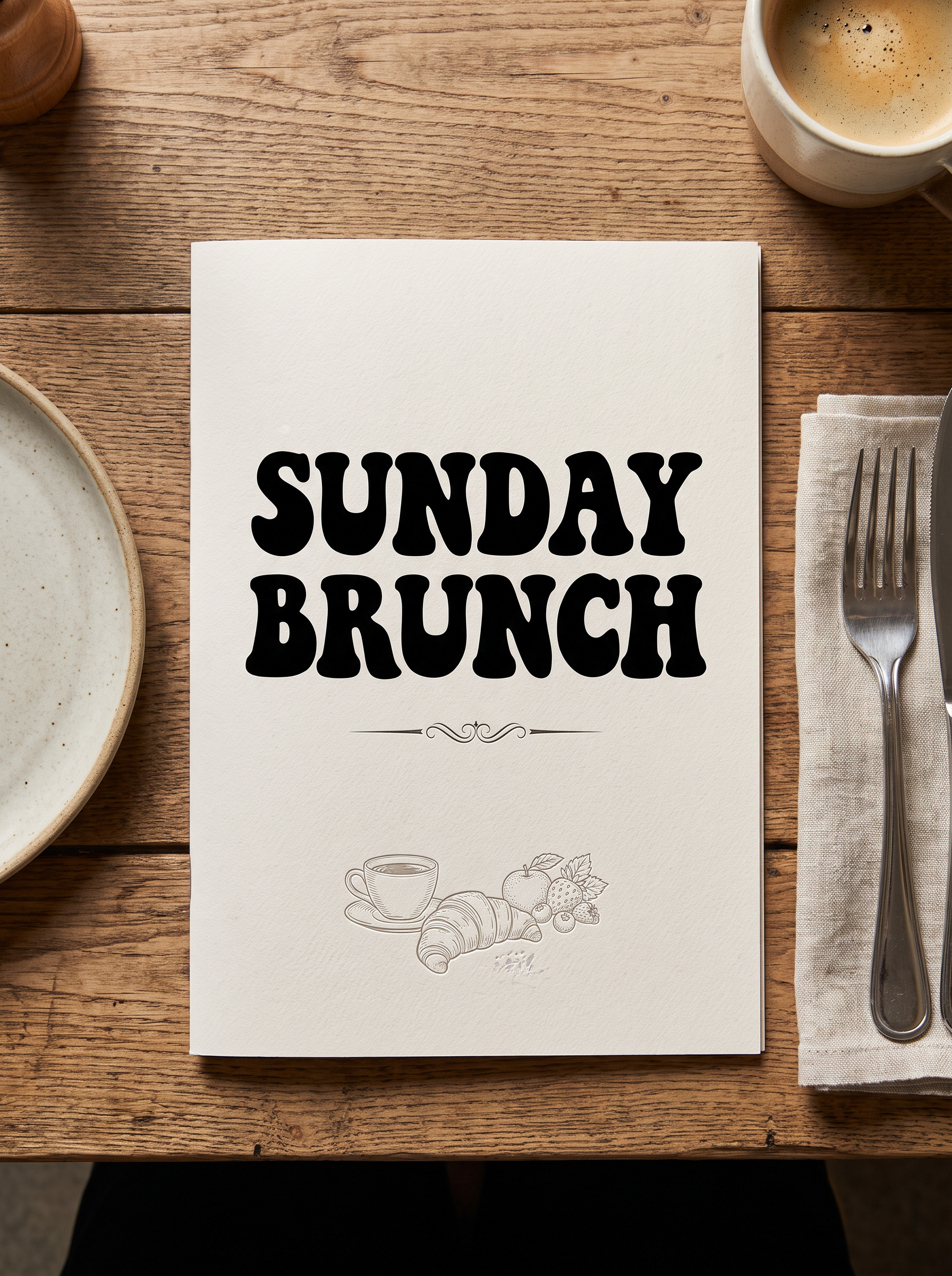 Retro Font Alphabet for Restaurant Menu Cover
