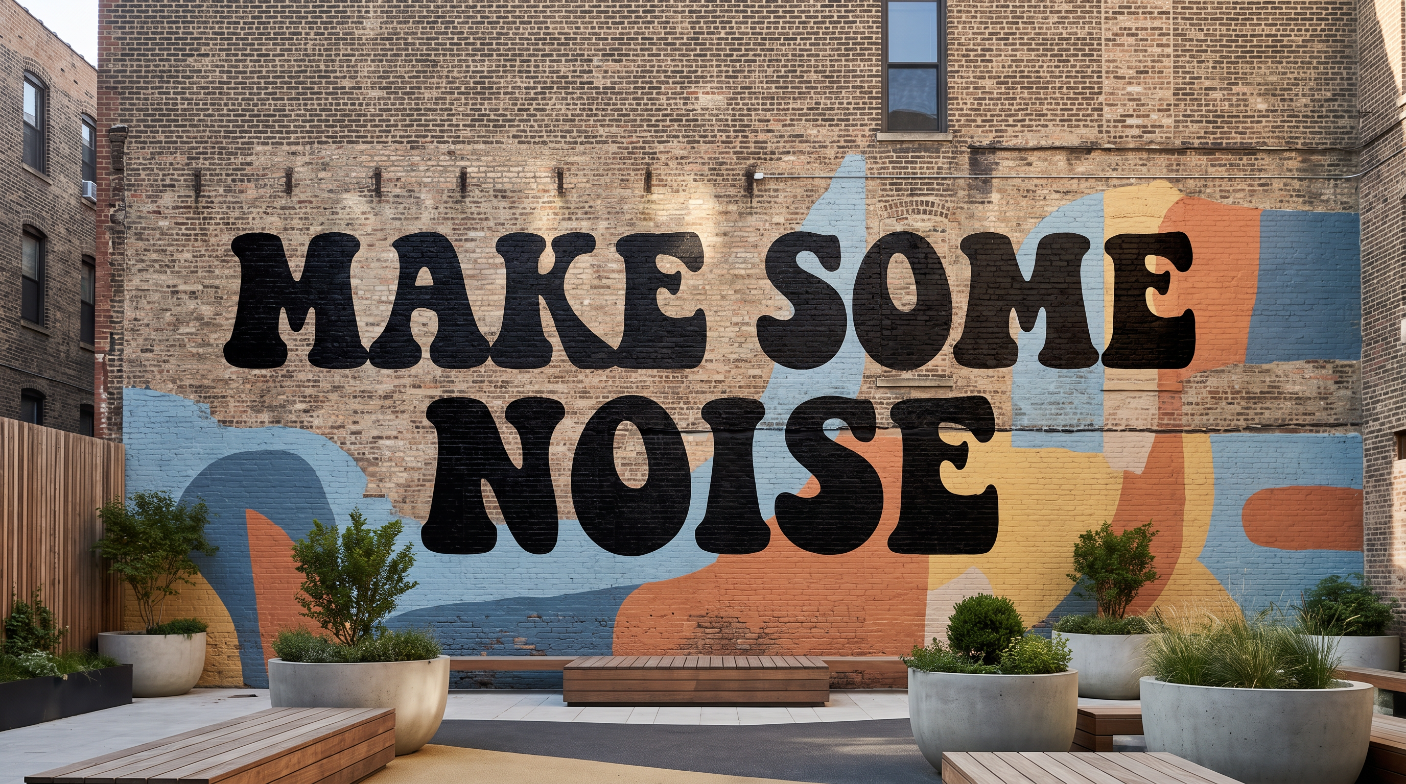 Retro Font Alphabet for Building Mural