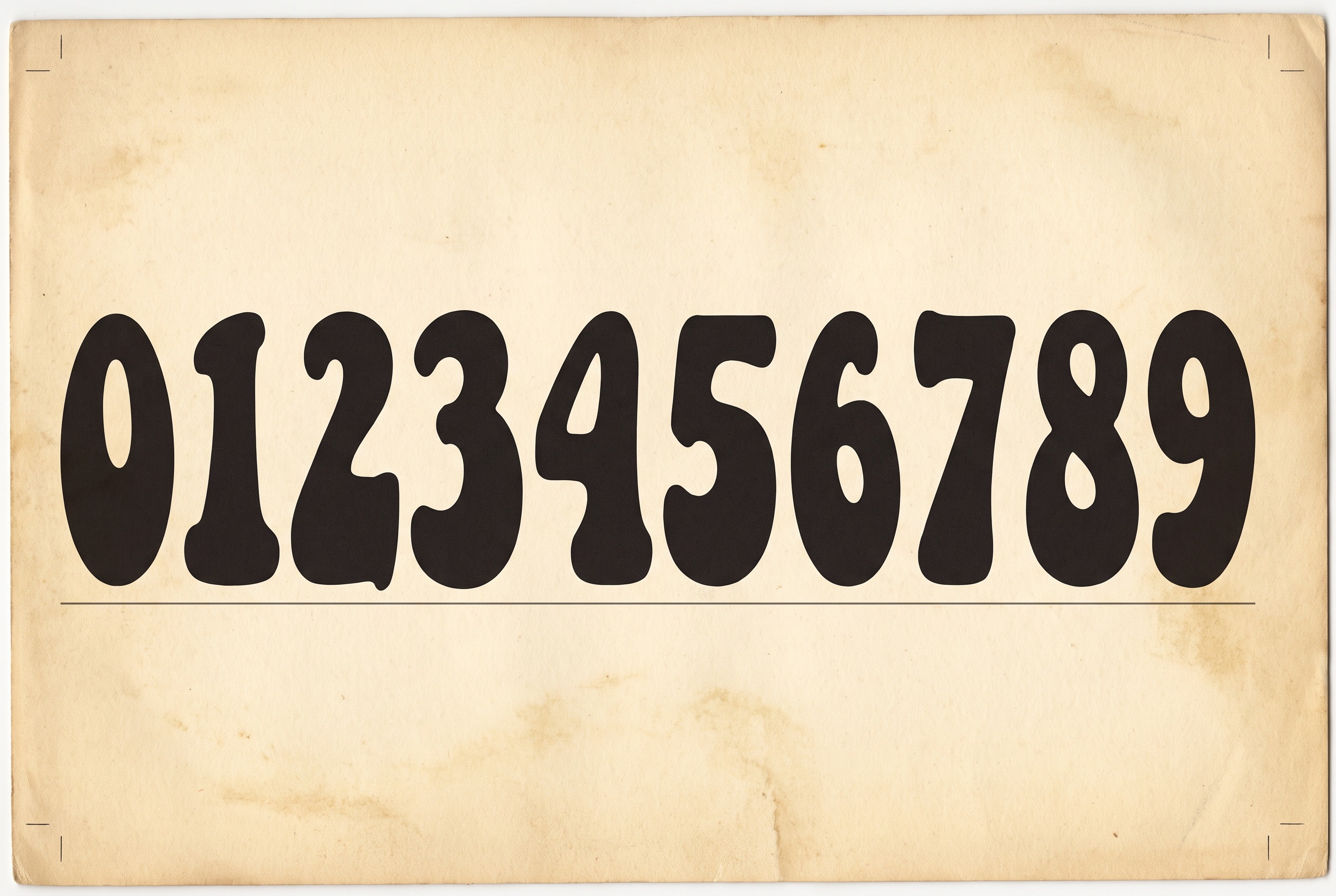 Retro Font Alphabet for Number