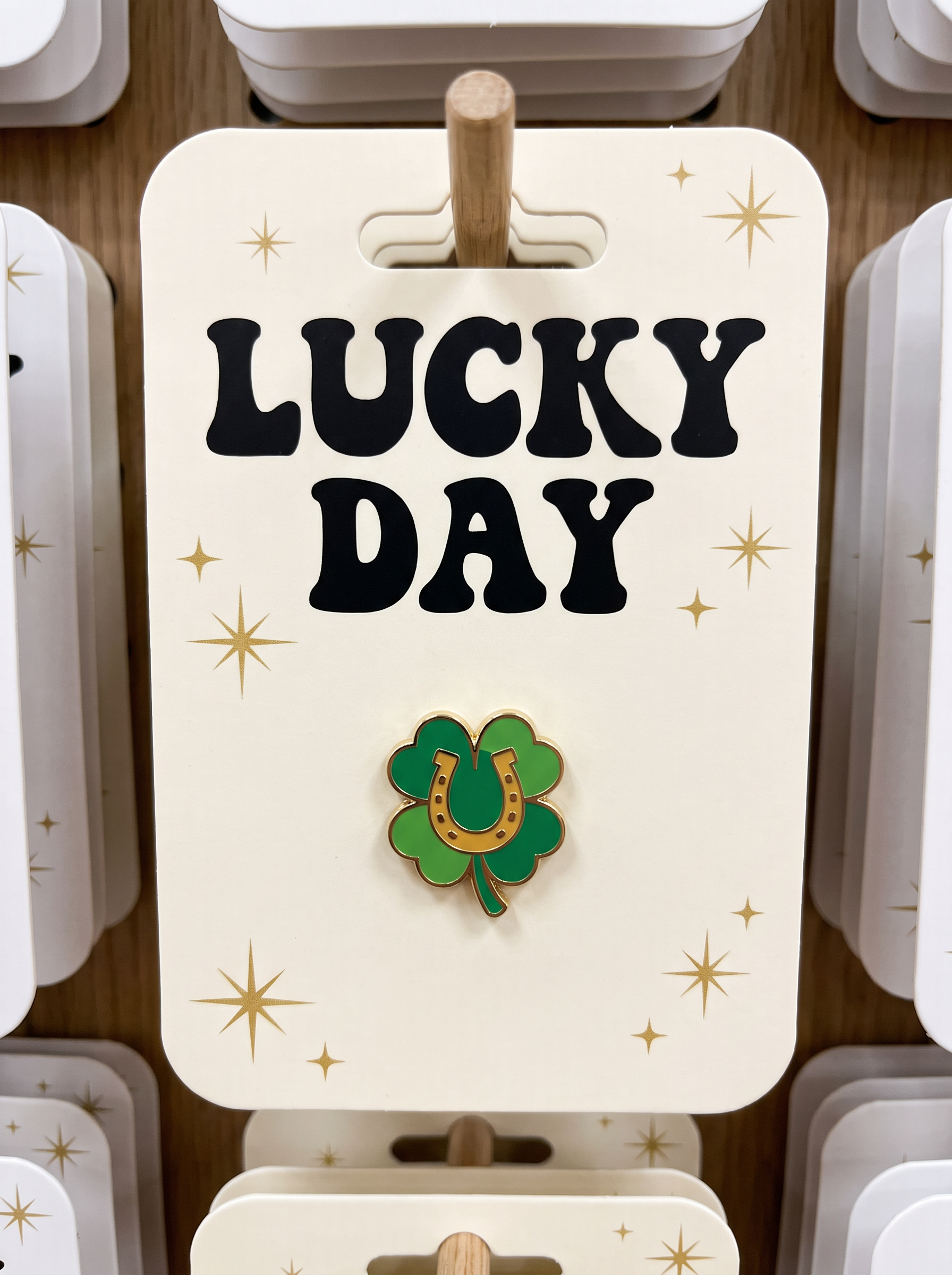 Retro Font Alphabet for Enamel Pin Backing Card