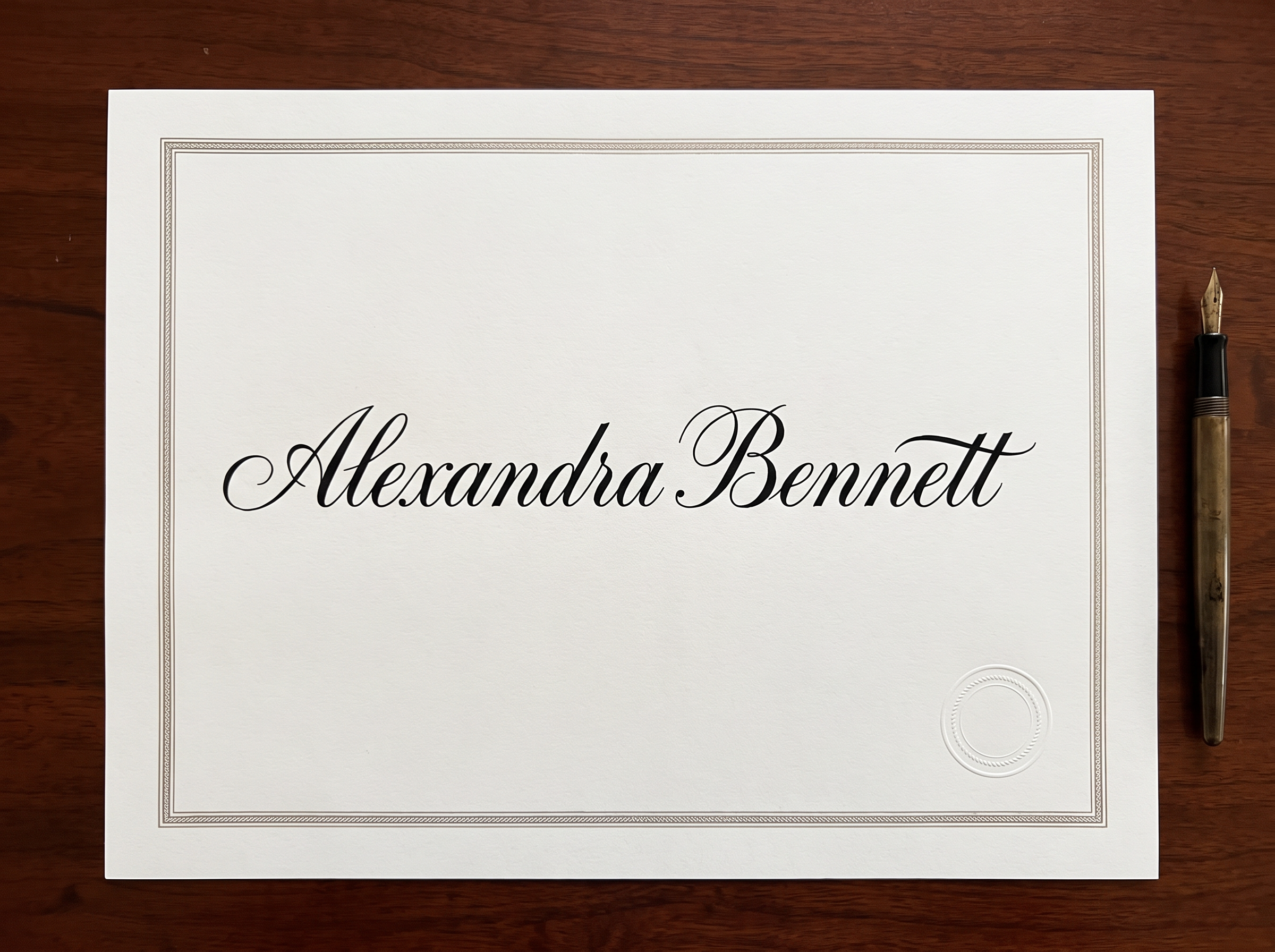 Calligraphy Alphabet Font for Certificate