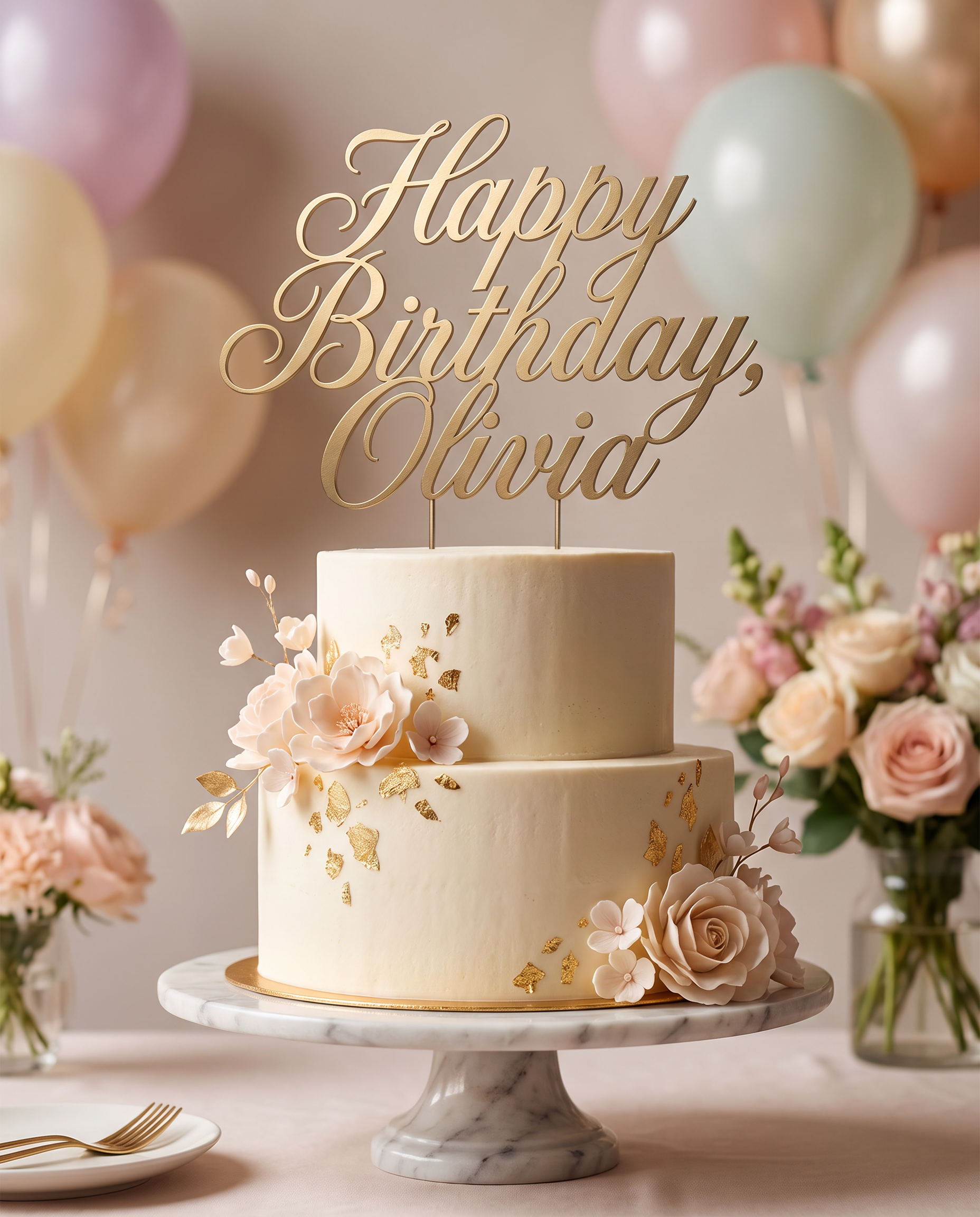 Calligraphy Alphabet Font for Happy Birthday