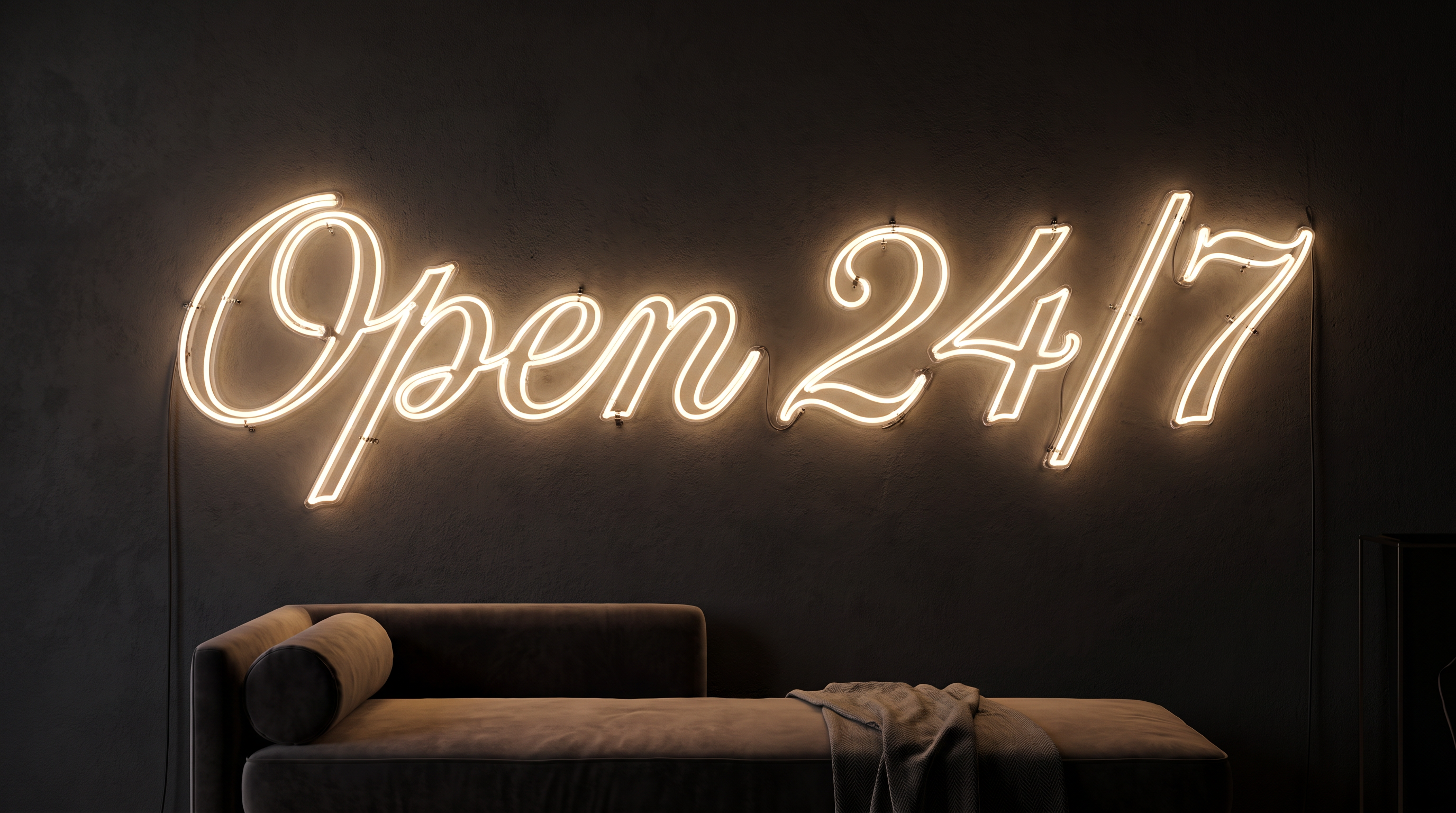 Cursive Numbers Font for Neon Sign
