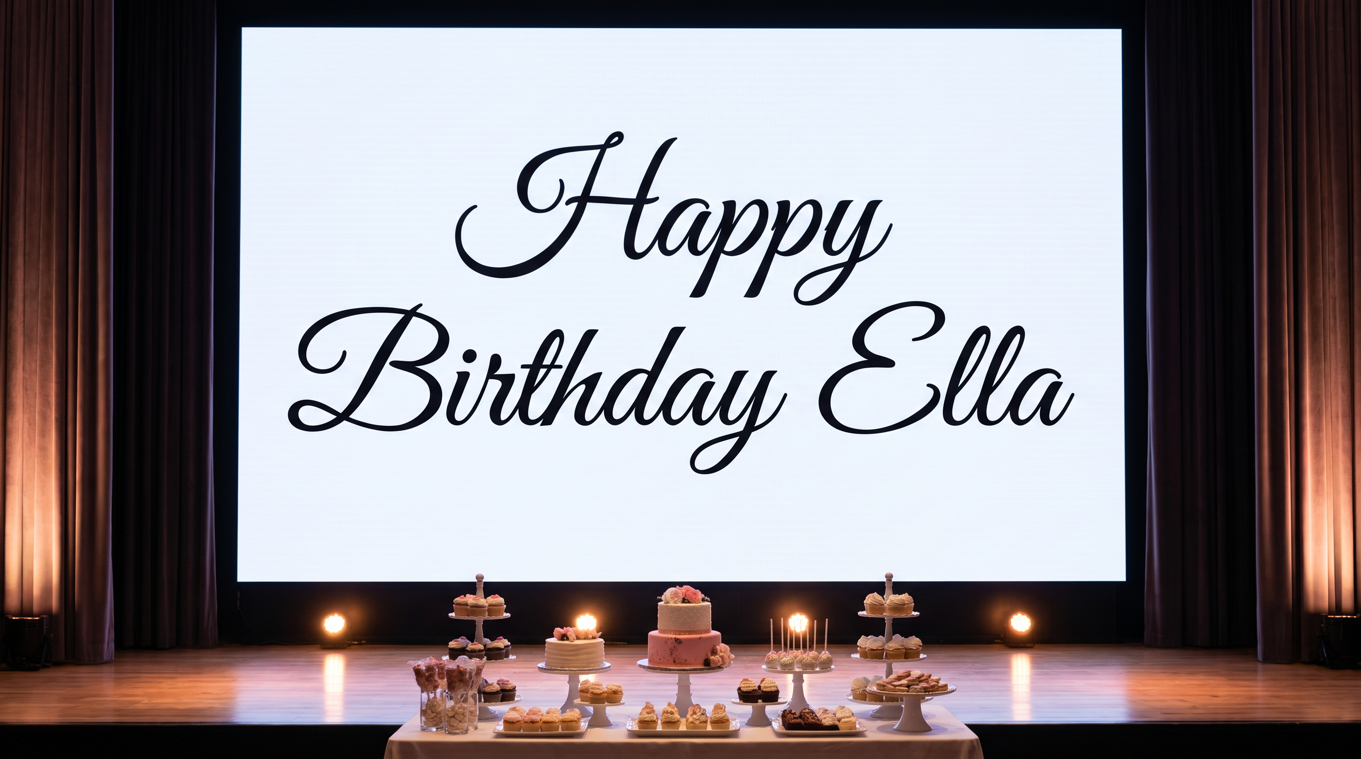 Happy Birthday Calligraphy Font for Digital Cake Screen