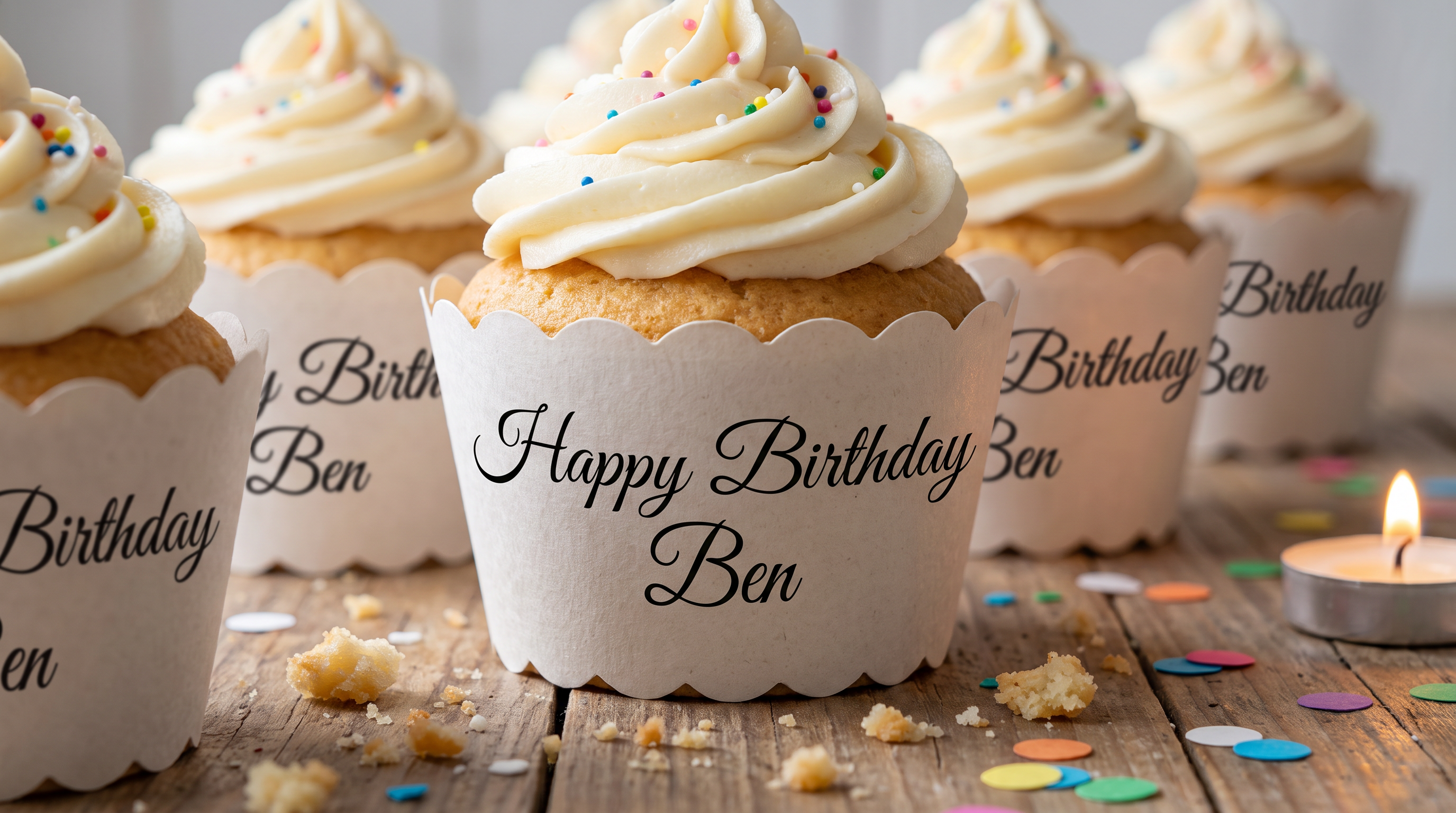 Happy Birthday Calligraphy Font for Cupcake Wrapper