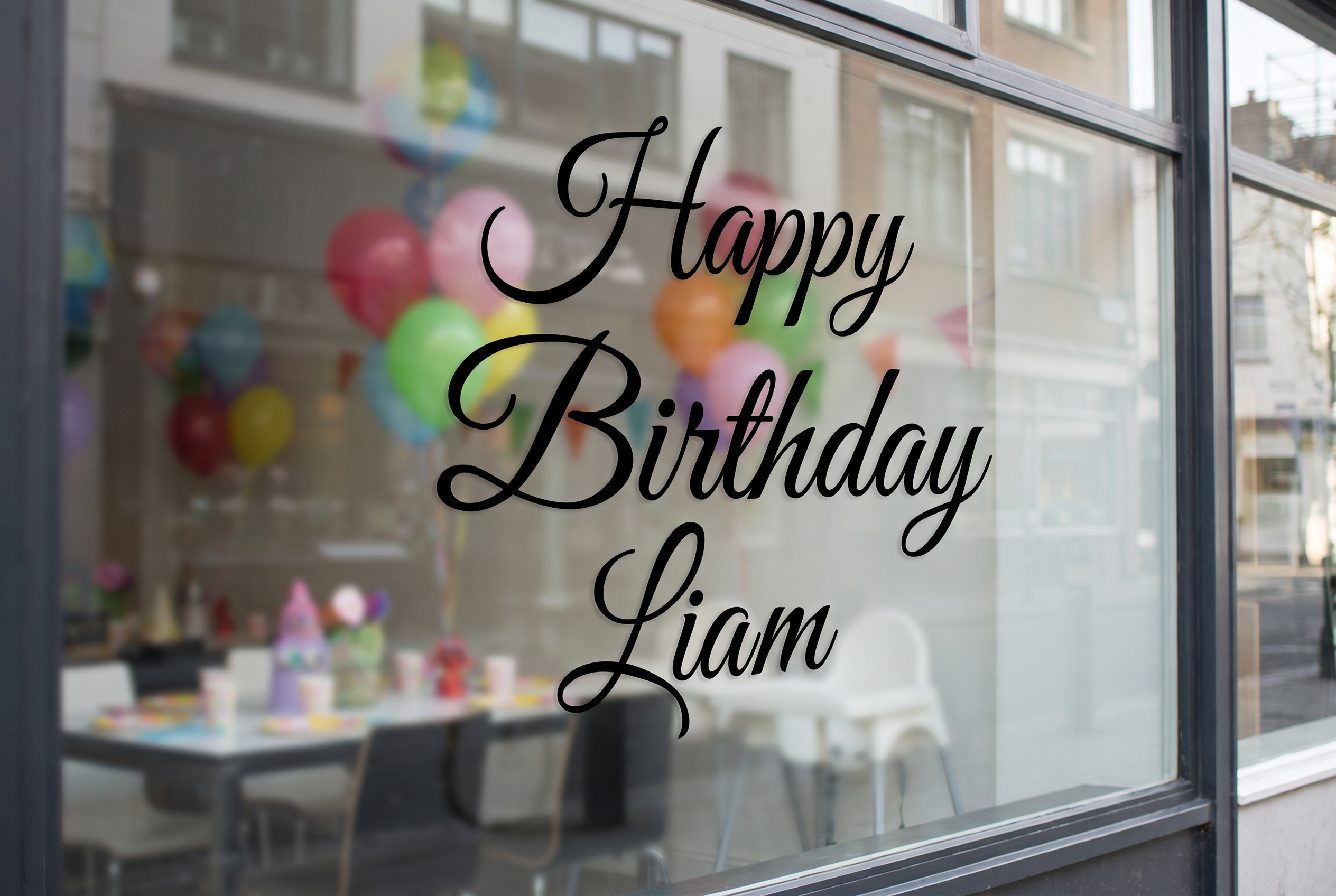 Happy Birthday Calligraphy Font for Window Decal