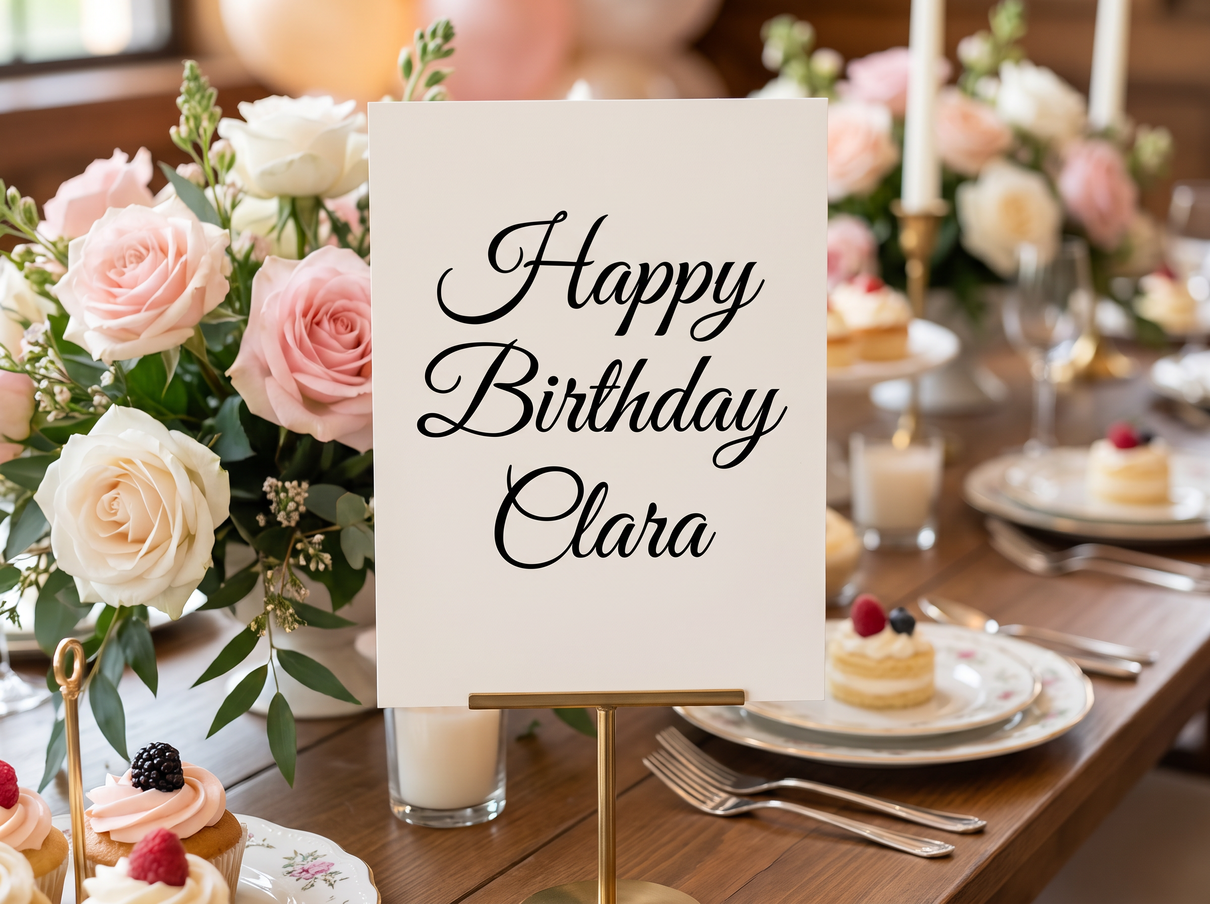 Happy Birthday Calligraphy Font for Table Sign