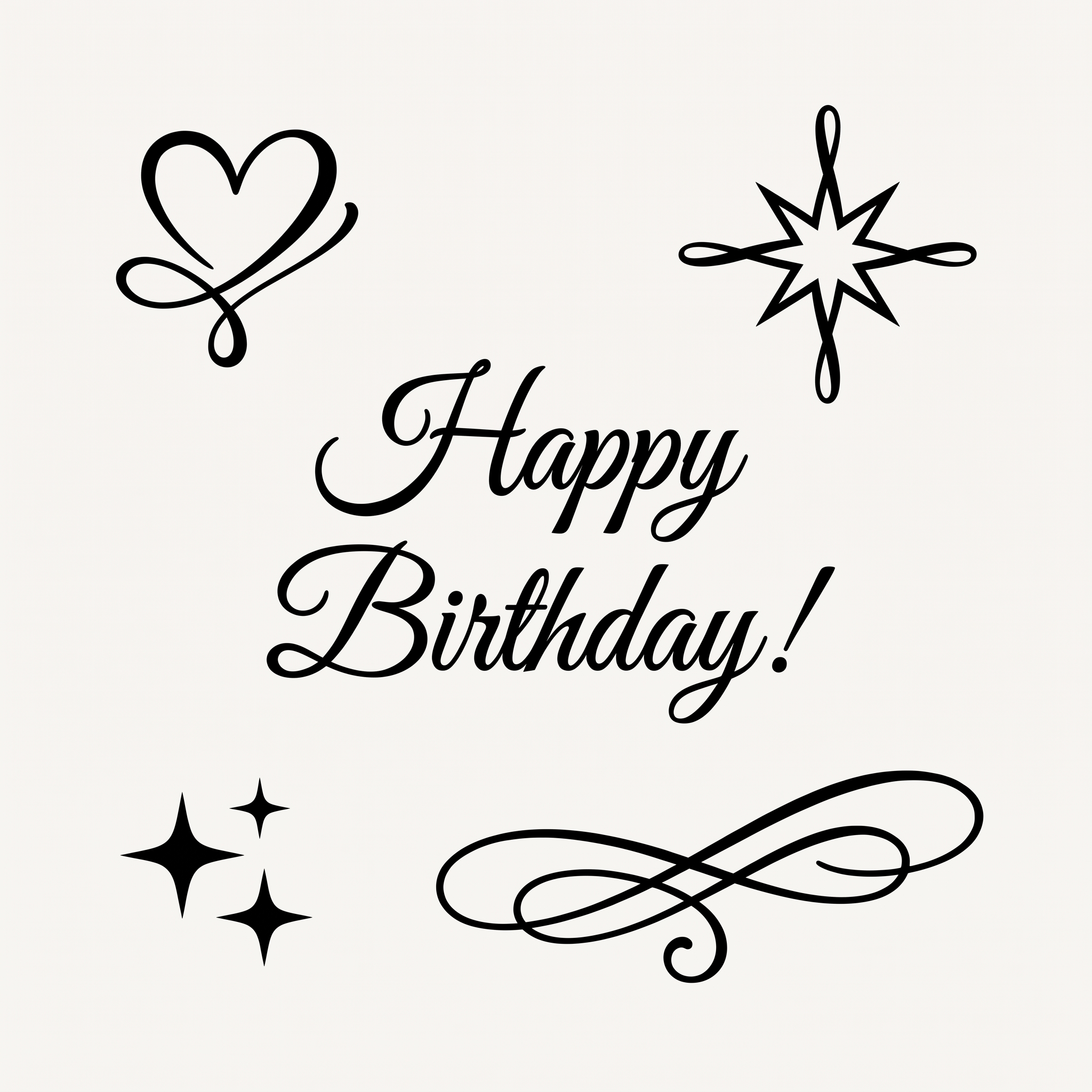 Happy Birthday Calligraphy Font for Symbols