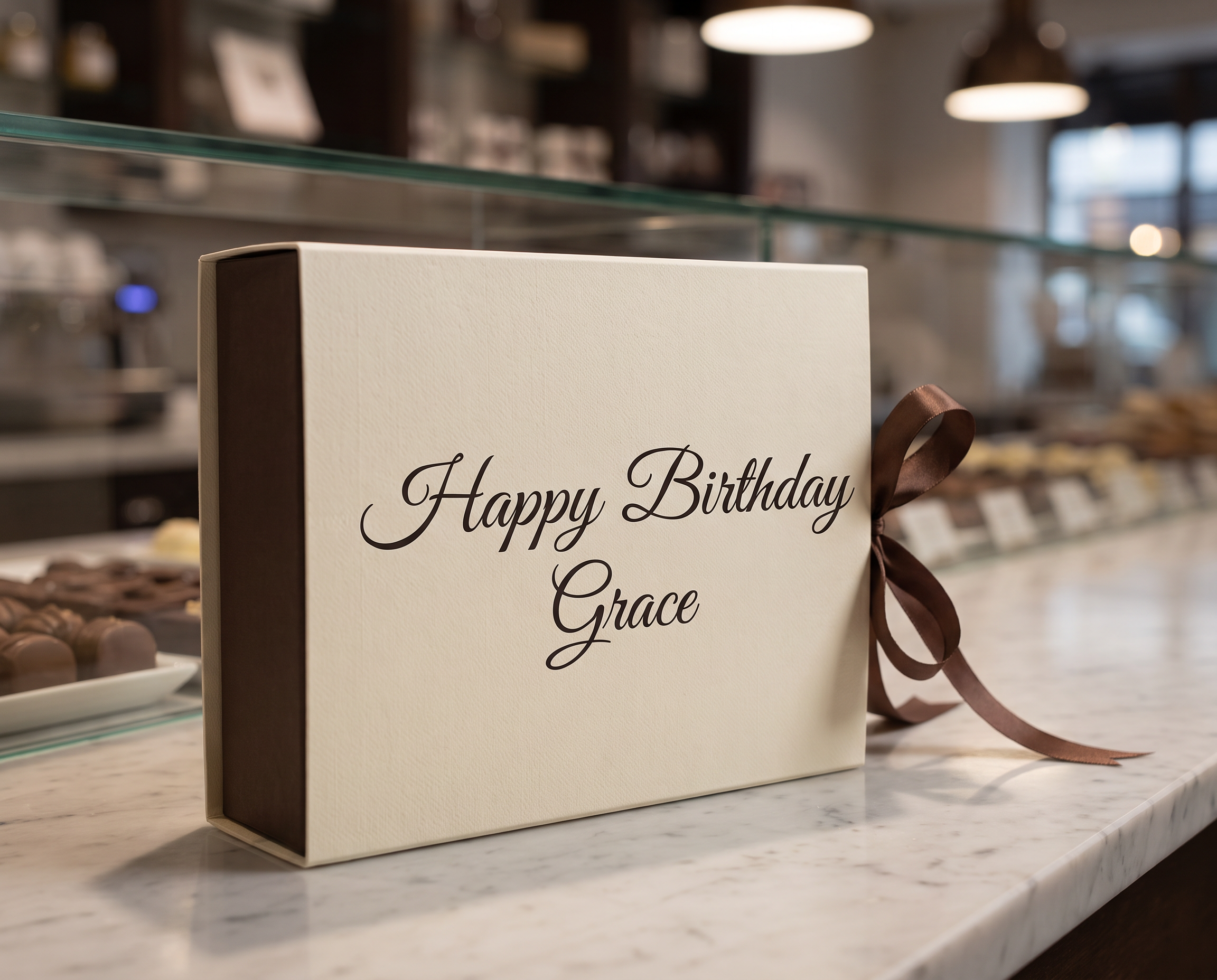 Happy Birthday Calligraphy Font for Chocolate Box Sleeve