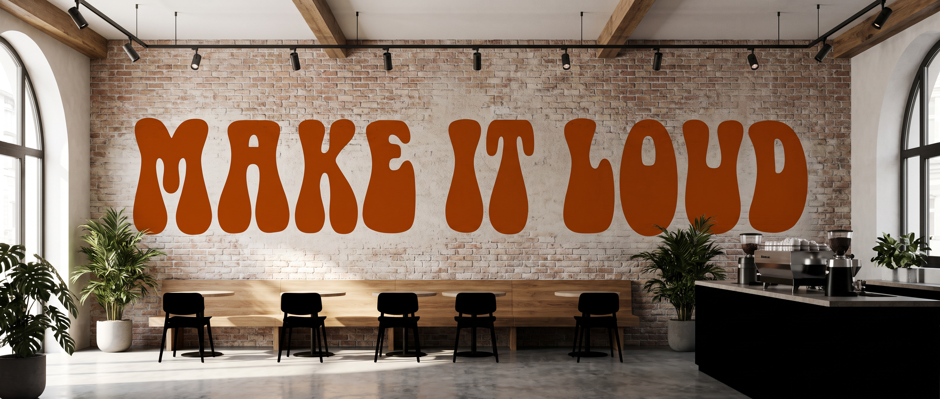 Retro Number Font for Wall Murals