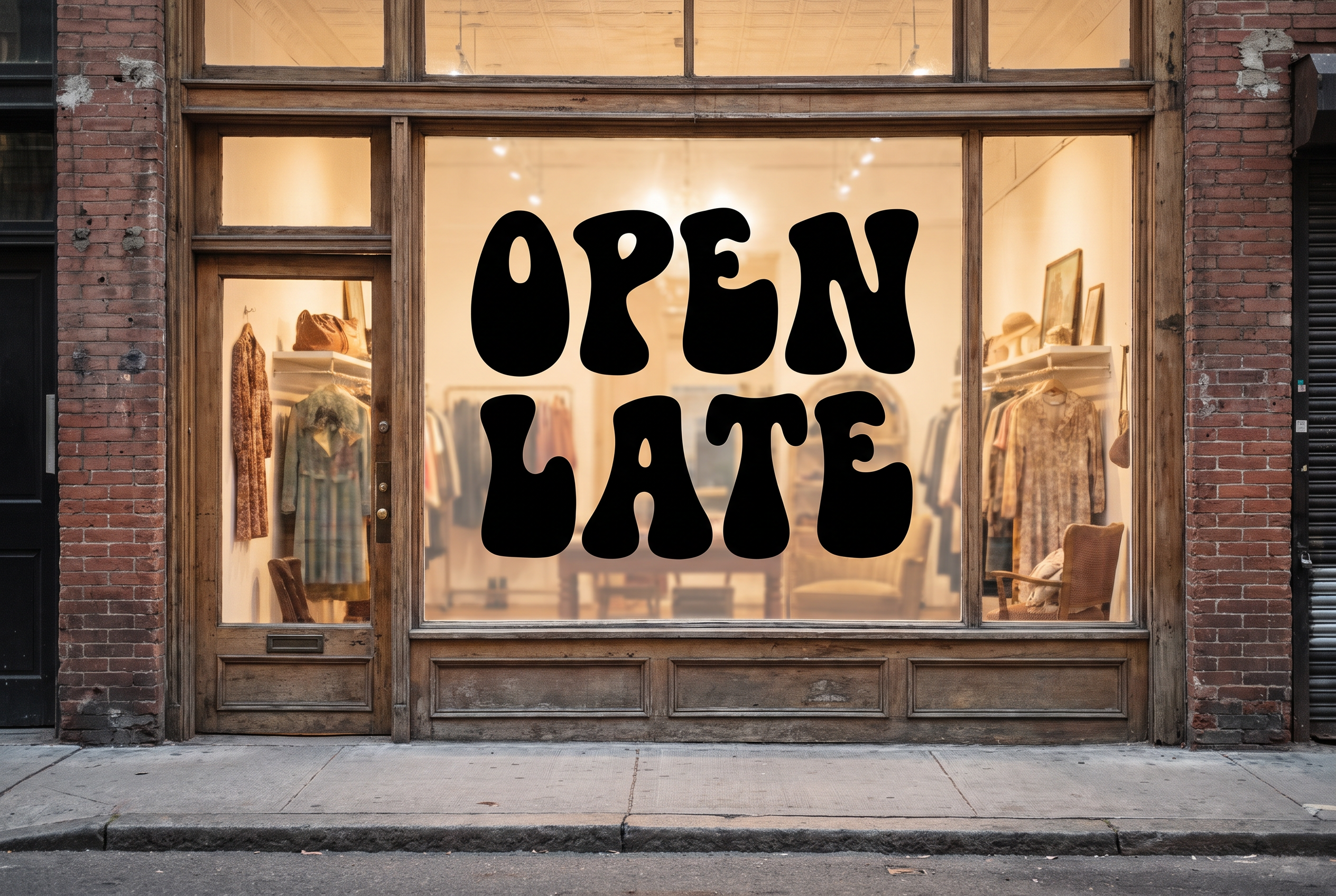 Retro Poster Font for Storefront Window