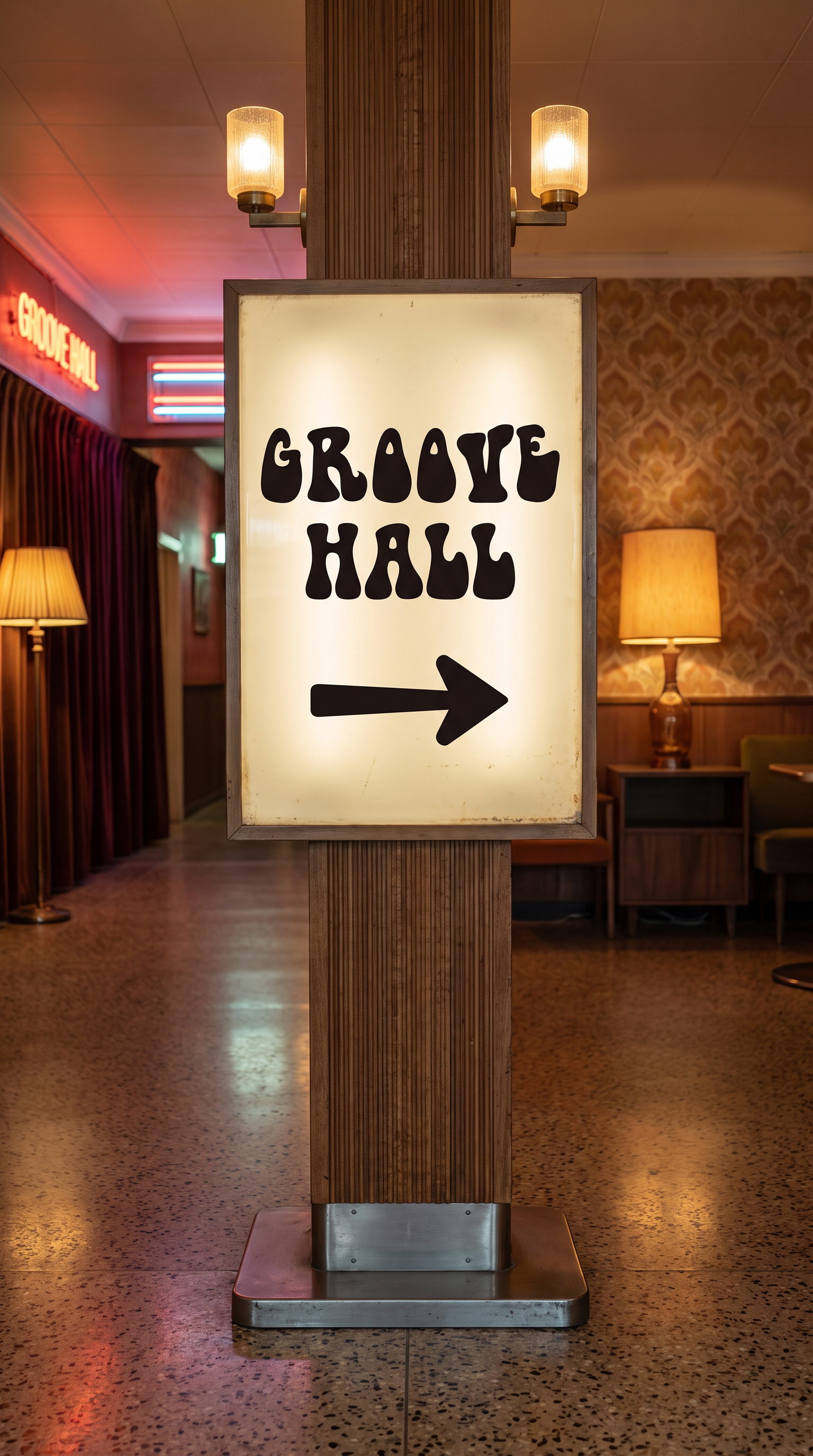 Retro Poster Font for Wayfinding Totem