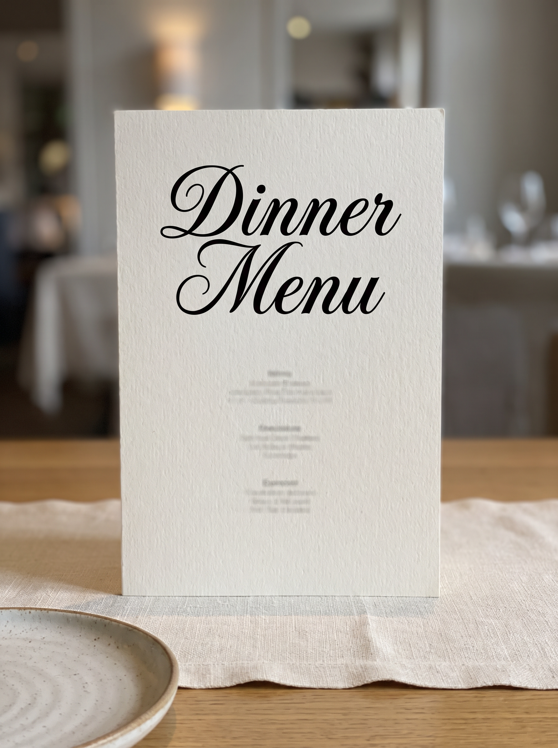 Cursive Font for Menu